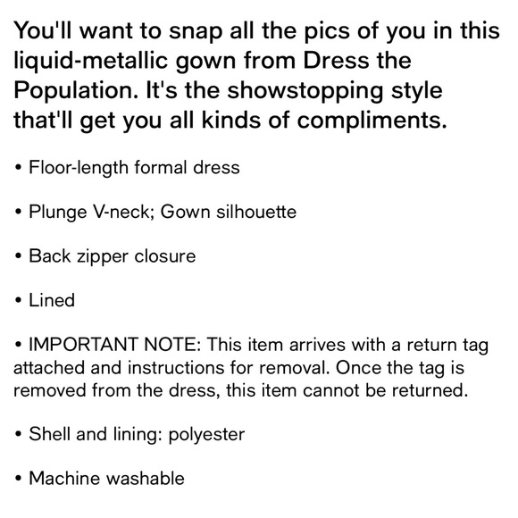 Dress the Population Auli Sleeveless V-Neck metallic gown - Picture 4 of 10